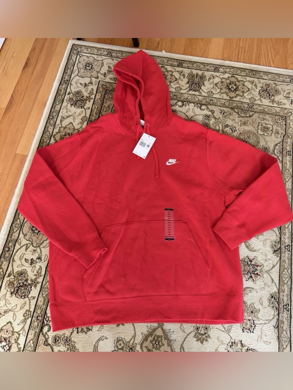 NWT Nike Men’s Red Hoodie Pullover Logo Sweatshirt Size XXL